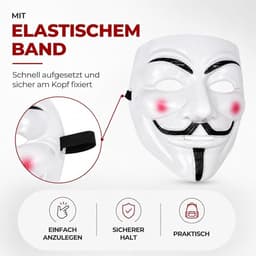 imo Klingler Masker als kostuumaccessoire voor dames en heren, kinderen en volwassenen voor anonieme Halloween & carnaval — thumbnail 5