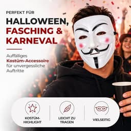 imo Klingler Masker als kostuumaccessoire voor dames en heren, kinderen en volwassenen voor anonieme Halloween & carnaval — thumbnail 2