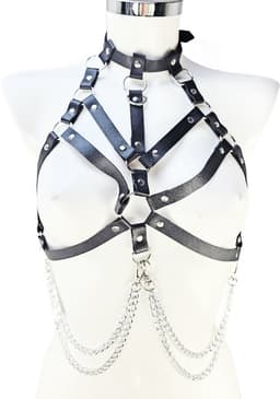 BamBella ® - Sexy Erotische bondage Lingerie onesize vrouw BDSM sm body zwart dames pak — thumbnail 1