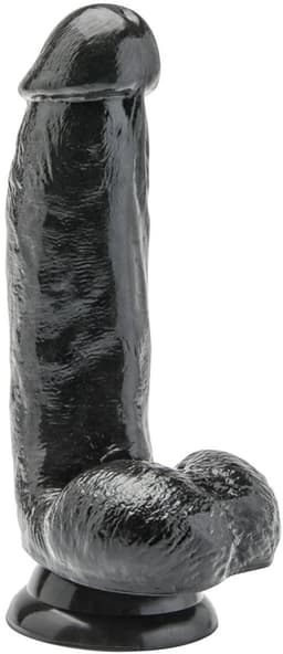 Sensationsdeluxe - Realistische Dildo met Balzak - 15 cm - Dildo met Zuignap - zwart - Sex speeltje voor Mannen Anaal - en voor Vrouwen en Man - Dildo Zakje — thumbnail 2