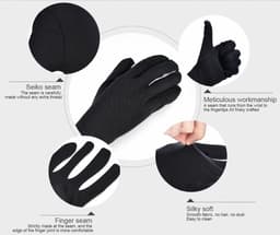 Katoenen handschoenen Zwart L - 12Stuks/6Paar Beschermende Handschoenen - Gezondheidszorg - Ziekenhuis - Beauty Center - Kapper - Salon Spa Tattoo – Jewelry - Eczeem - Allergie - Handcrème - Juweliers - Munt handschoen — thumbnail 4
