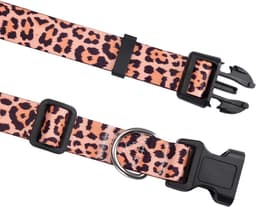 zacht en comfortabel nylon hondenhalsband, verstelbaar voor katten, puppy's, kleine, middelgrote en grote honden, met bloemenpatroon (luipaardpatroon, S) — thumbnail 4