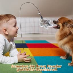 8 stuks kattenveren, reservespeelgoed voor katten zonder chemische kleurstoffen, inclusief navullingen voor natuurlijke kattenveren, met 1 windmolen van bamboelibellen — thumbnail 5
