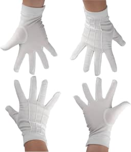 Handschoenen, nylon, witte genaaide handschoenen met drukknoop, voor parade, Sinterklaas, ceremonies en teamuniformen, antistatisch, wasbaar en herbruikbaar voor formele — thumbnail 1
