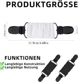 3 stuks clips voor kleding, zwart/wit, cardiganclips, bretelclips, kledingclip, cinch-clip voor volwassenen, kinderen, peuters — thumbnail 5