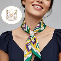 3 stuks sjaalringen voor dames, elegante goudwitte sjaalgesp, sjaalclip, stoffen ring, gesp voor dames — thumbnail 2