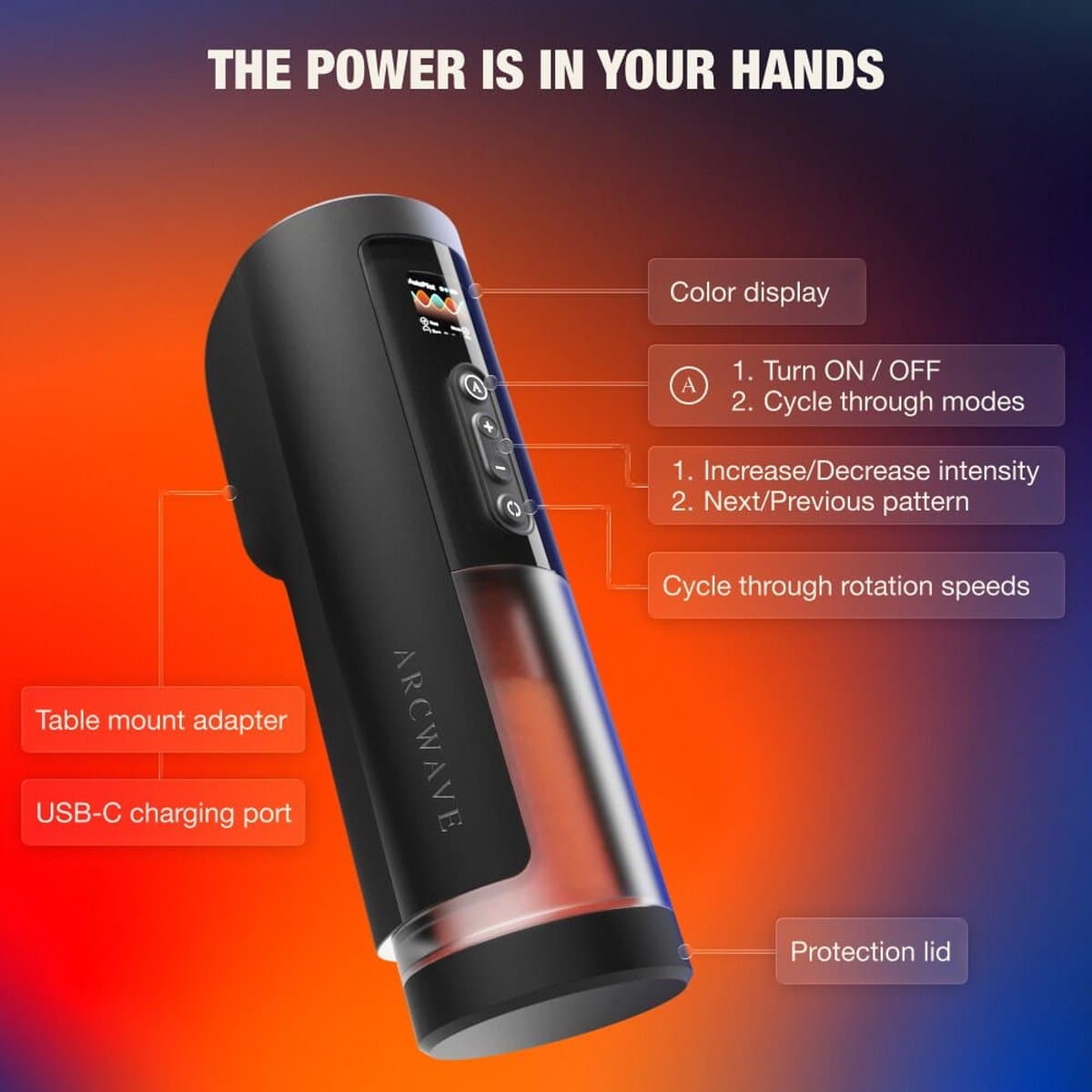 Arcwave Thruster - The Ultimate Orgasm - Automatische Power Stroker Met Rotatie - Hightech Masturbator Voor Mannen — afbeelding 1