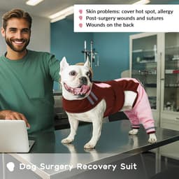 Lichaam na operatie hond, overall na operatie, vrouwelijk, lichaam na operatie, mannelijk, bescherming van de achterste poten, hond, herstelpak voor beenoperaties (roze, XS) — thumbnail 5