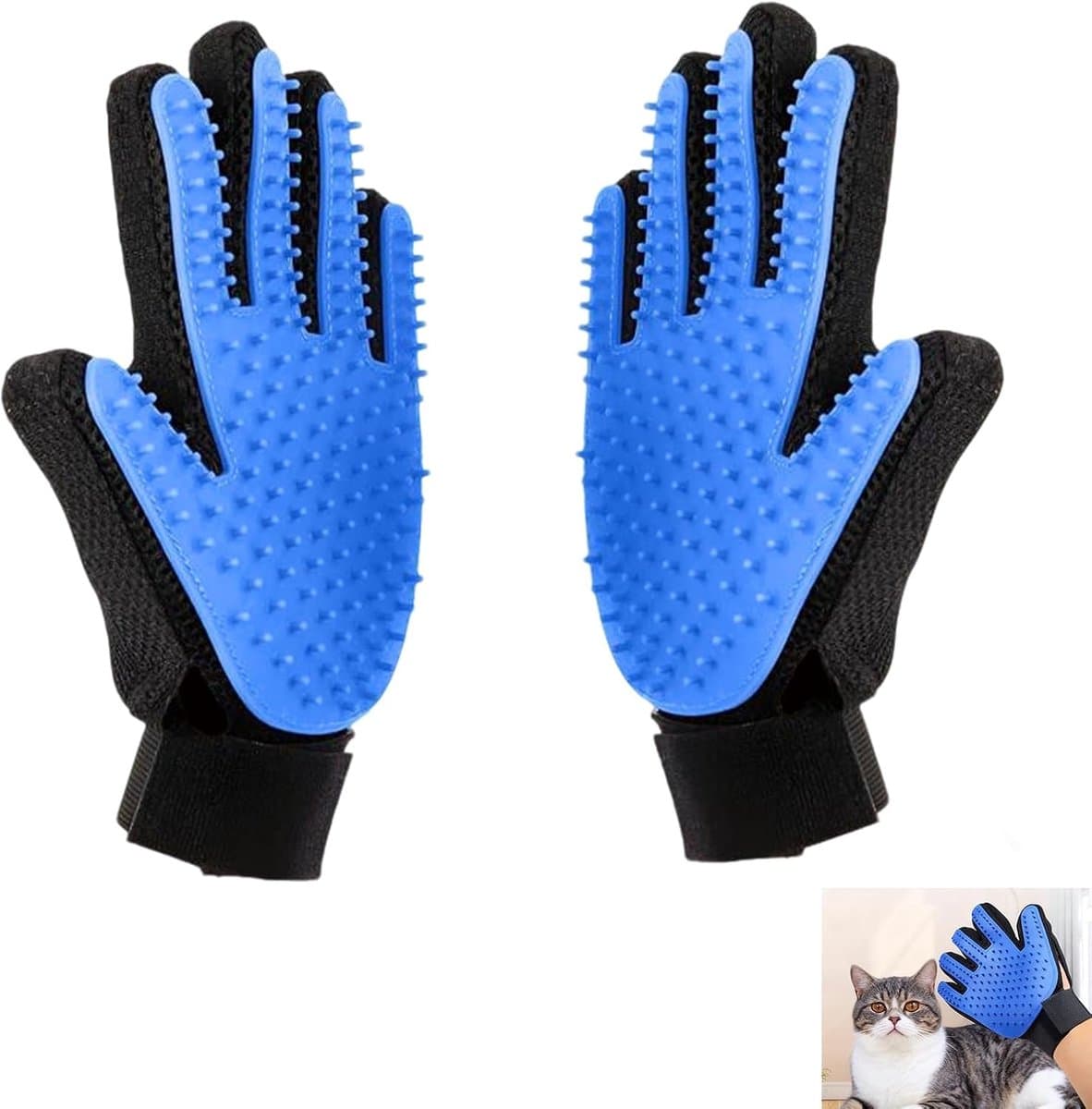 Handschoenen voor huisdieren, handschoenen, borstel voor katten, honden, voor het verwijderen van dode haren van honden, katten, paarden en andere dieren met lang, kort of — afbeelding 1