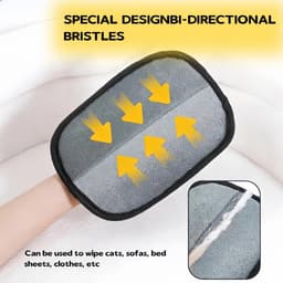 Handschoenen vachtverzorging huisdier haar handschoen dubbelzijdige grooming handschoen dierenhaarverwijderaar huisdier haar remover voor meubels reiniging bank auto — thumbnail 2