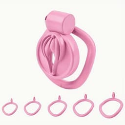 Adultshop - mini peniskooi pussy - Kuisheidskooi met Vagina Design | 5 Ringen & Slot - roze — thumbnail 3