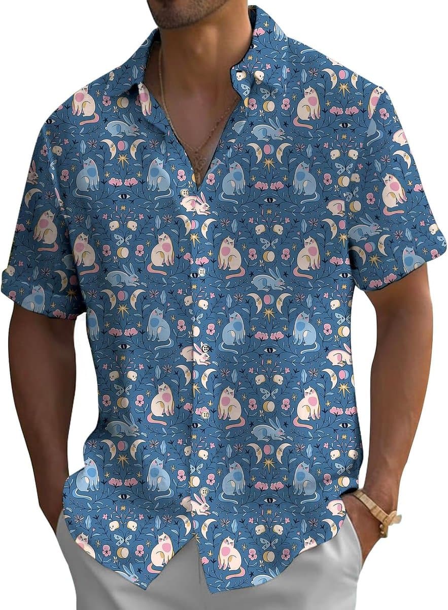 Hawaishirt Heren - Skull Shirt - Feest Kleding - Grafische Print - Korte Mouw - Multicolor — afbeelding 1