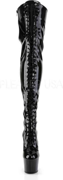 Pleaser - ADORE-3023 Plateau Overknee Laarzen - Paaldans schoenen - 38 Shoes - Zwart — thumbnail 2