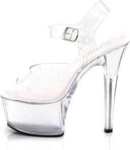 Pleaser - ASPIRE-608 Sandaal met enkelband, Paaldans schoenen - Paaldans schoenen - 39 Shoes - Transparant — thumbnail 3