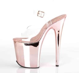 Pleaser - FLAMINGO-808 Sandaal met enkelband, Paaldans schoenen - Paaldans schoenen - 40 Shoes - Roze/Transparant — thumbnail 3