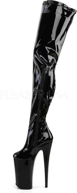 Pleaser - BEYOND-4000 Plateau Overknee Laarzen - Paaldans schoenen - 40 Shoes - Zwart — thumbnail 3