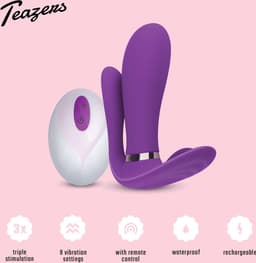 Teazers - Purple Pleaser Vibrator met Afstandsbediening - Oplaadbaar - Waterproof - Vibrators voor Vrouwen - Sex Toys voor Vrouwen - Buttplugs - G-Spot Vibrator - Buttplug Vibrator - Dildo - Paars — thumbnail 2