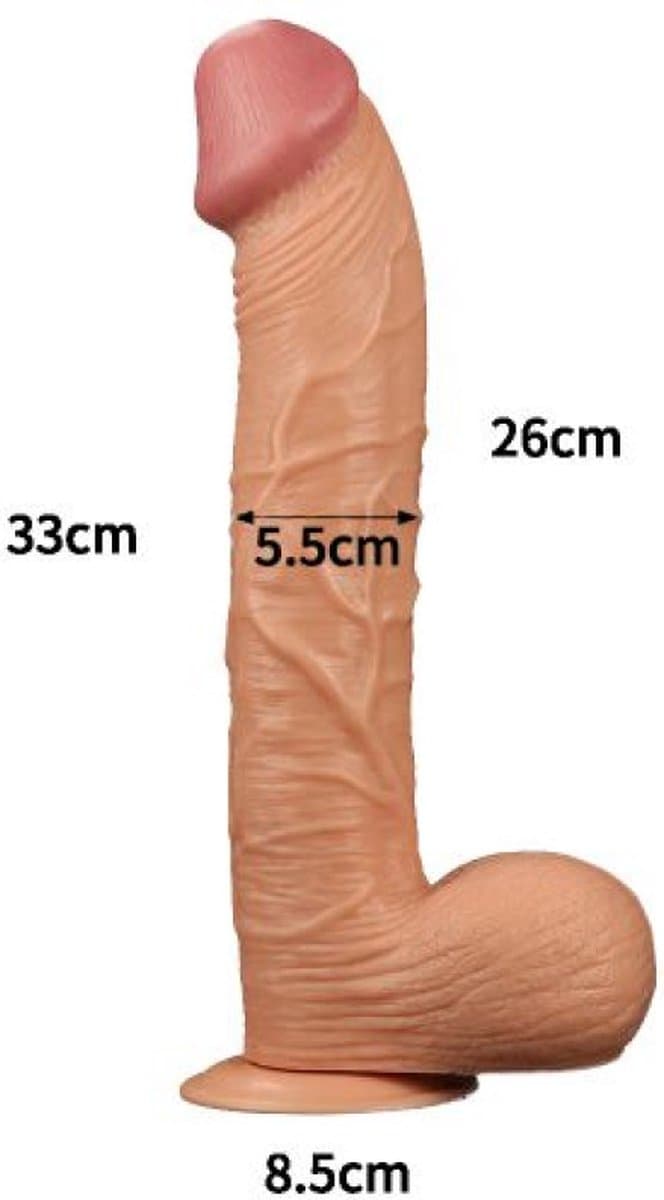 Realistische XXL King Size Dildo - 30,5 cm lang - 5.5 cm dik — afbeelding 1