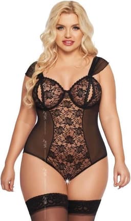 Softline - Dora -Kanten Body-  zwart- grote maten XL — thumbnail 1
