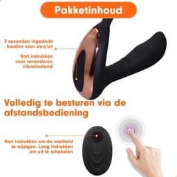 Intenz® - Luxe Prostaat Vibrator - Anaal Vibrators voor mannen - Cockring - Met afstandsbediening – Prostaat Stimulator – Sex toys voor mannen - Zwart — thumbnail 5