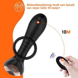 Intenz® - Luxe Prostaat Vibrator - Anaal Vibrators voor mannen - Cockring - Met afstandsbediening – Prostaat Stimulator – Sex toys voor mannen - Zwart — thumbnail 4