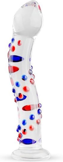 Gildo - Glazen G-Spot/Prostaatdildo No. 3 - Glazen Dildo - Gebogen Schacht - Genopte Structuur - Multi Coloured — thumbnail 17