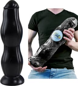 WAD - 2XL Fighting Falcon - XXL Anaal Dildo - 44 cm - Zwart — thumbnail 1