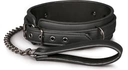 EasyToys - Fetish Halsband met Riem - Duurzaam - Kunstleer - BDSM - Bondage - BDSM Toys - Rollenspel - Verkleedkleding - Rollenspel Erotiek - Puppy Play - Erotisch Spel - Zwart — thumbnail 1