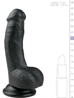 EasyToys - Realistische Dildo met Zuignap - 15 cm - Dildo's - Sex Toys voor Vrouwen en Mannen - Dildo Mannen Anaal - Zwart — thumbnail 5