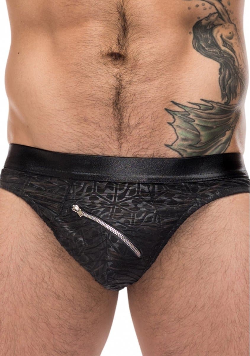 Male Power String met Rits black S/M — afbeelding 1