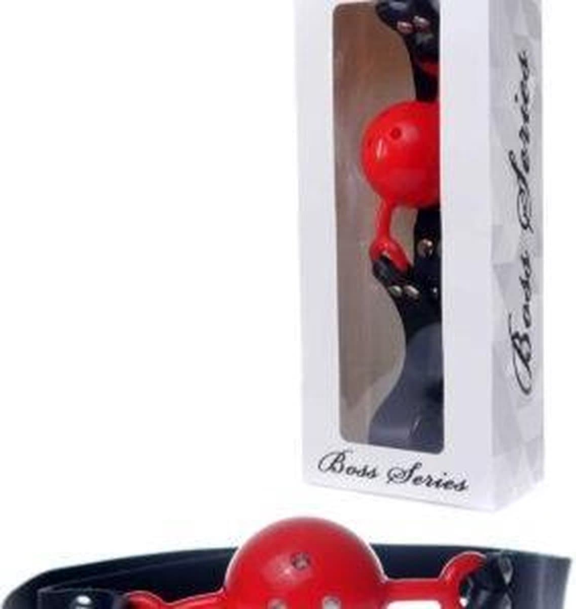 Bossoftoys - Ball Gag - verstelbaar - breathable - attractive colour window box - red - 61-00032 — afbeelding 1