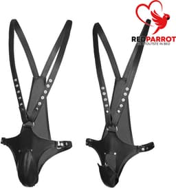 Leren G-String harnas Heren - BDSM - Erotische heren ondergoed - Leder — thumbnail 2