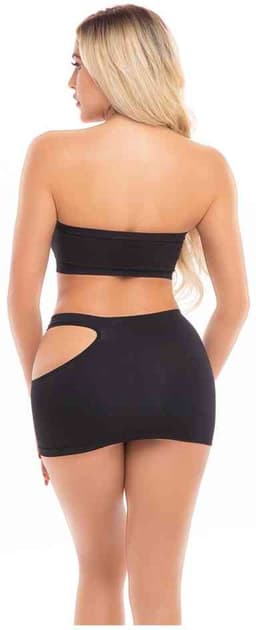Pink Lipstick Lingerie Top en rok set FEMME SEAMLESS 2PC SET Zwart — thumbnail 4