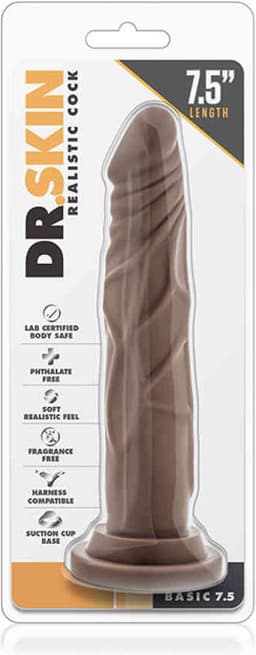 Dr. Skin - Realistische Dildo Met Zuignap 19 cm - Chocolate — thumbnail 2
