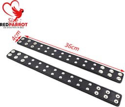 Set van 2 Lederen banden - Outfit leer - Bovenarm - One size - Bicep strap - armband — thumbnail 2