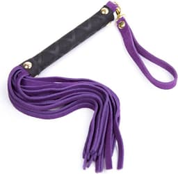 Suede Flogger Zweep 27cm - Zwart/Paars — thumbnail 3