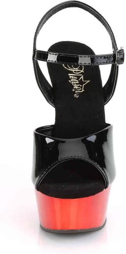Pleaser - DELIGHT-609 Sandaal met enkelband - US 13 - 44 Shoes - Zwart/Rood — thumbnail 3