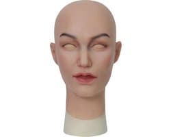 Siliconen - Vrouwelijk - Masker - Gezicht - 100% Hypoallergene Medische Siliconen - Realistisch - Crossdresser - Transgender - Mastectomie - Hoofd - Gezichtsmasker - Female Face