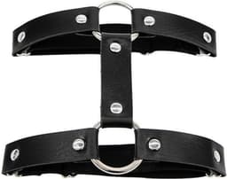 WiseGoods Been Harnas Vrouw - Jarretels Riem - Jarretel Panty - Gothic - Bondage - Elastisch Verstelbaar - PU Leer - Zwart — thumbnail 1