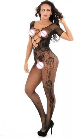 LOUZIR Uitdagende Body | Uitdagende Open Kruis Body | Sexy Lingerie Set | One Size Body | Sexy Lingerie Setje | Zwart — thumbnail 5