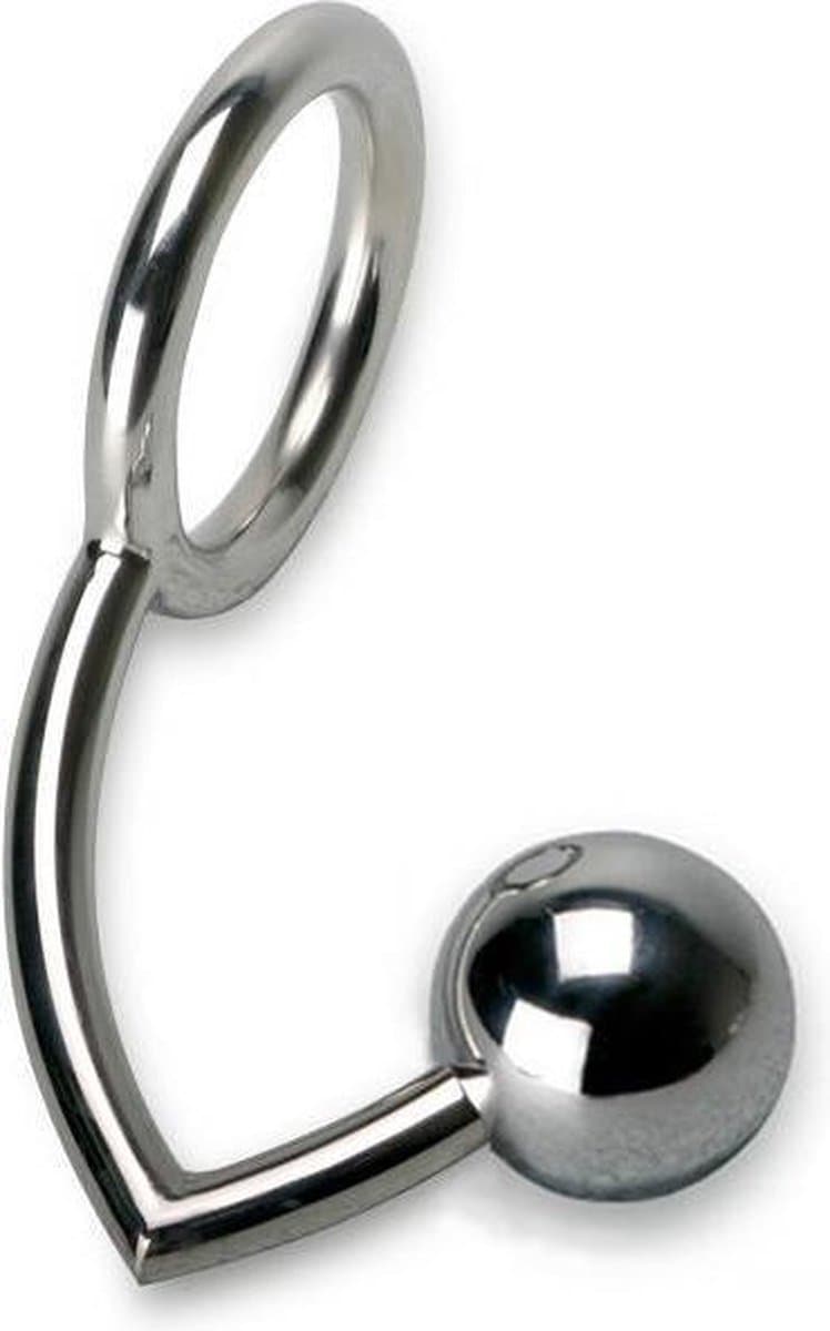 Rimba - RVS Cockring Met Buttplug - Anaal Slot L — afbeelding 1