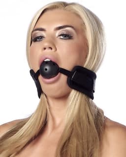 Rimba - Comfortabele ball gag - Zwart - Verstelbaar — thumbnail 1