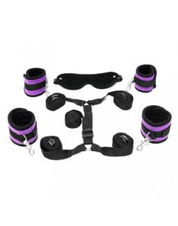 Rimba - Soft Bondage - Bed Bondage Boeienset - Zwart/Paars — thumbnail 3