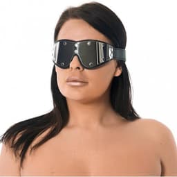 Rimba - Blinddoek Leer Met Metaal - Zwart/Zilver — thumbnail 1