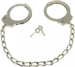 Rimba Bondage Play - Metalen Politie Voetboeien Met Ketting - Heavy Duty Cuffs - Stalen Voetboeien — thumbnail 1