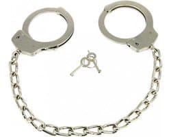 Rimba Bondage Play - Metalen Politie Voetboeien Met Ketting - Heavy Duty Cuffs - Stalen Voetboeien