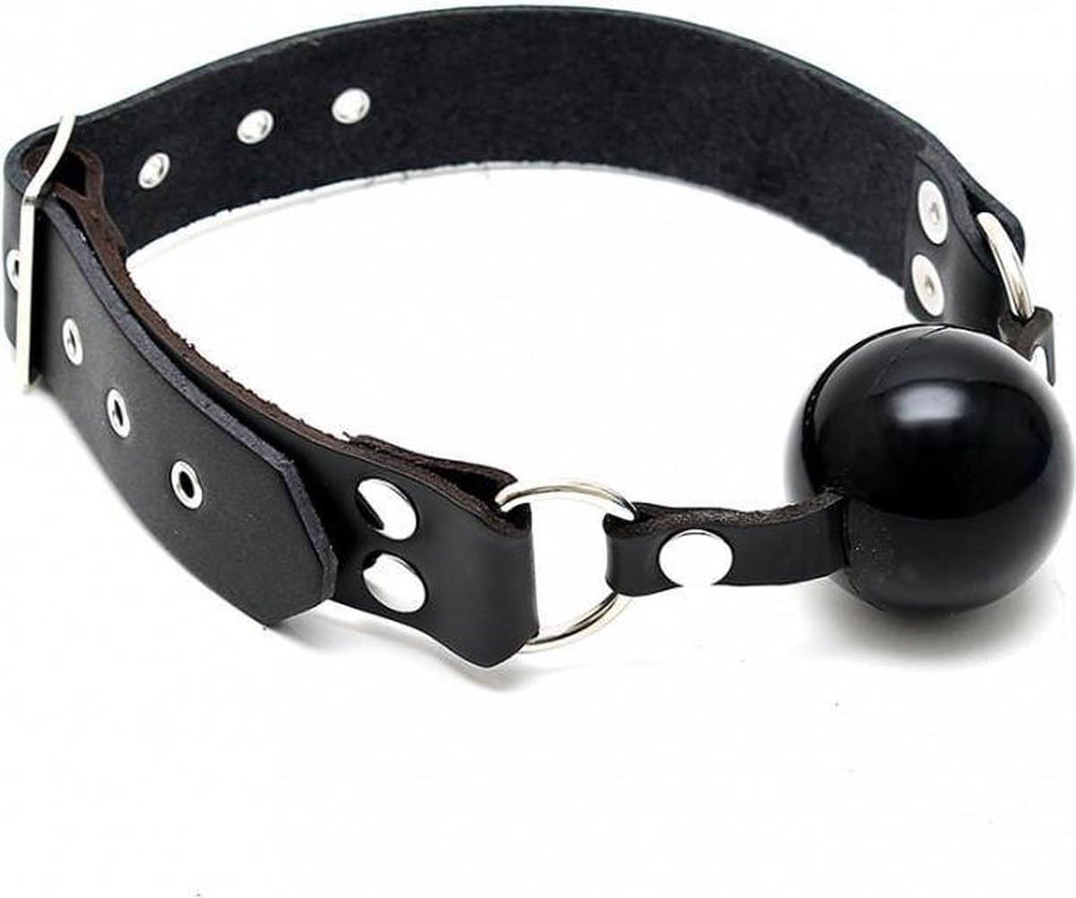 Rimba - Gag Met Siliconen bal En Leren band - Zwart — afbeelding 1