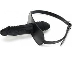 Rimba - Gag - Mondknevel Met latex dildo aan Binnenkant (4 x 6 cm) En buitenkant (4 x 13 cm)