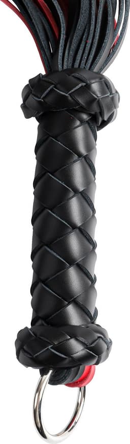 Banoch | Flogger red/black | zweep leer ophangring | 67 cm | BDSM — thumbnail 3