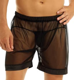 Zwarte transparante heren short - Boxershort - Erotisch broekje - Outfit - Club — thumbnail 1